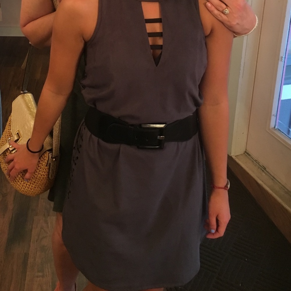 Black Swan Suede Tank Top Dress